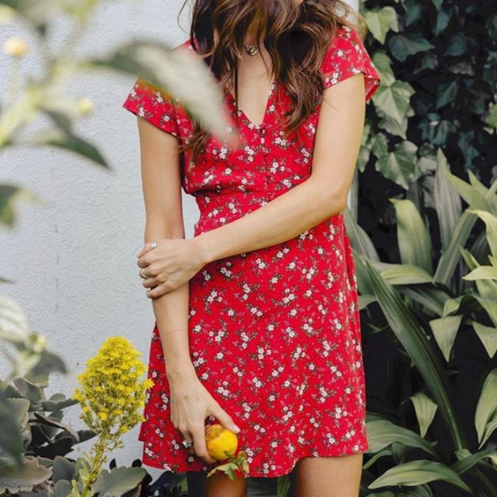 Red Floral Dress